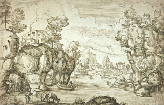 B�timents sur des rochers