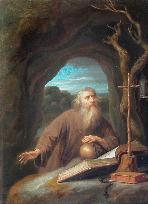 Saint Jérôme en prière dans une grotte